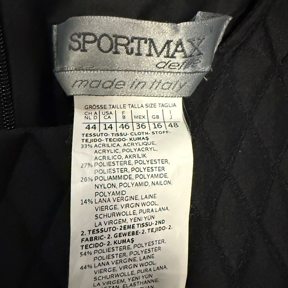 Sportmax / 10 / Vintage designer black and navy dress - Picture 5 of 8